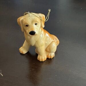 Ceramic Tan Dog Ornament